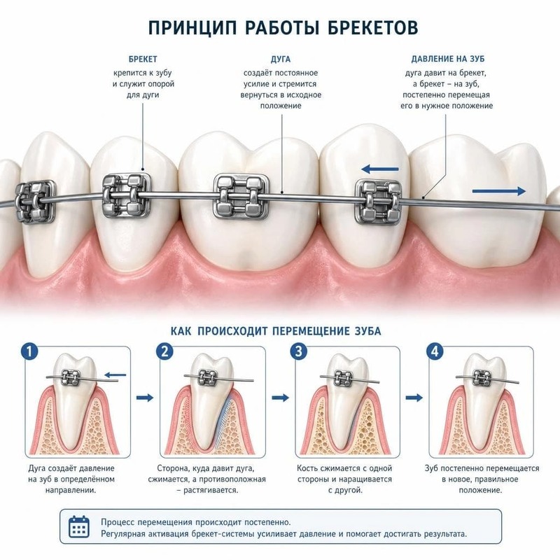 Как работают брекеты