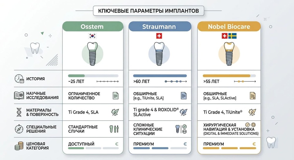 Сравнение имплантов